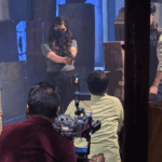 Behind the scenes of a Bollywood action scene filming inside Mumbai movie studio